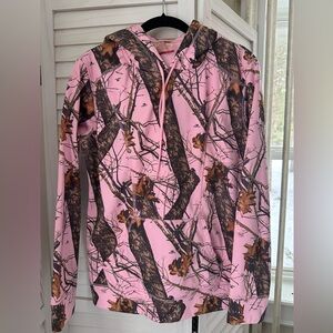 Pink Energy Zone Camouflage Women’s Hoodie, Mossy Oak Print, Size Small